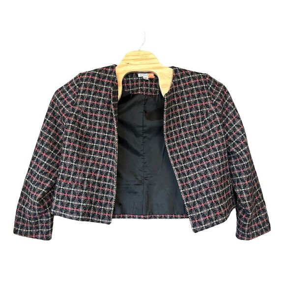 Pendleton Jackets & Blazers - Pendleton Wool Cashmere Red Gray Open Front Cropped Blazer Jacket Womens Plus 16